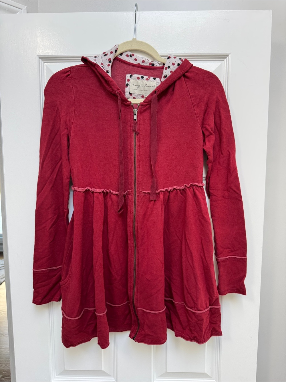 Evy's Tree Deep Red/Garnet Zip-Up Hoodie The Sophie XS